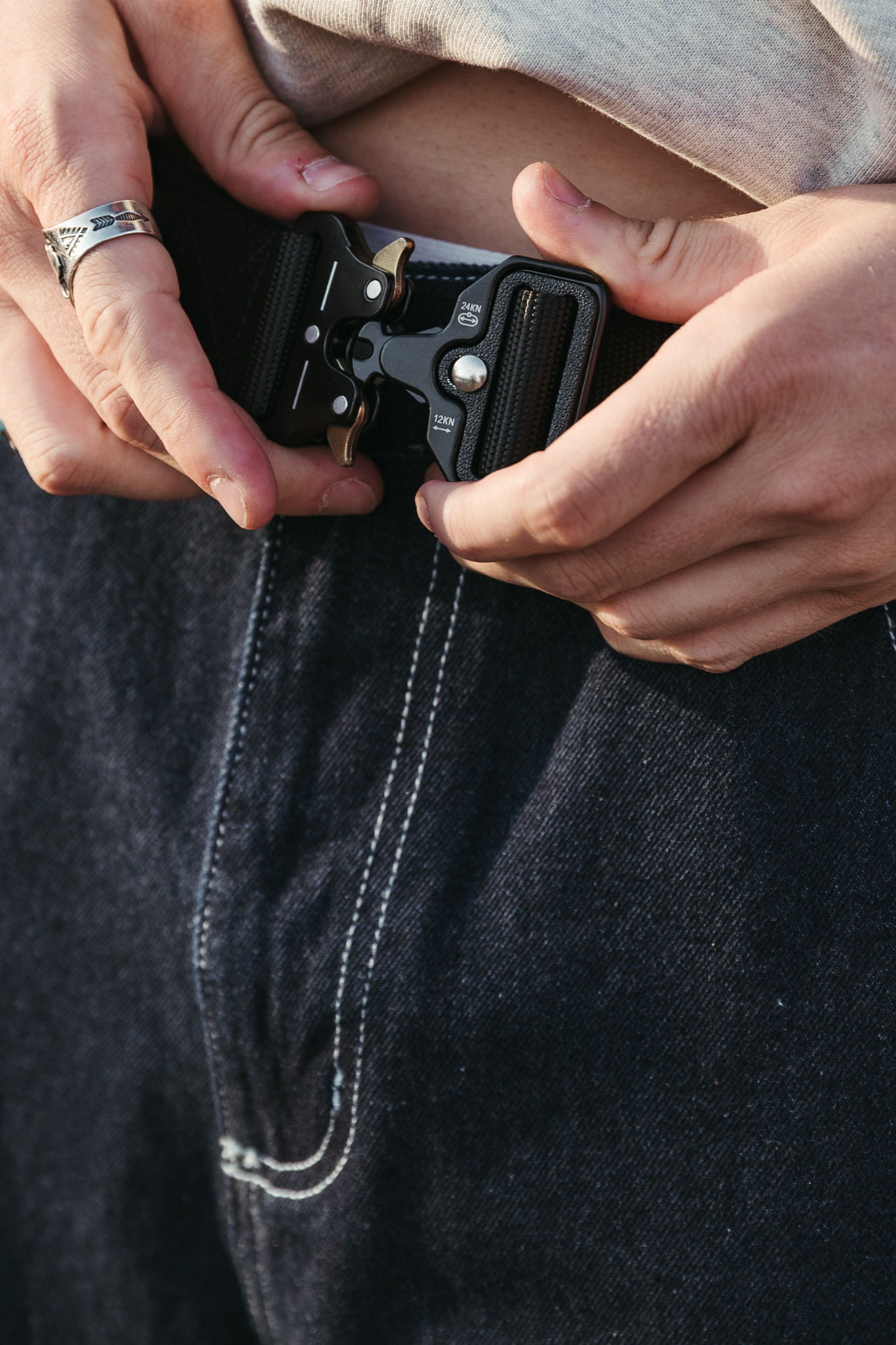Ceinture Tactique Noire En Nylon - Ajustable 38mm - Style Militaire - Neuf Sans étiquette